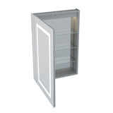 Forclover 20-in x 30-in Lighted LED Fog Free Surface/Recessed Mount Silver Soft Close Medicine Cabinet with Outlet