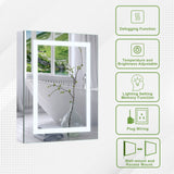 Forclover 24-in x 30-in Lighted LED Fog Free Surface/Recessed Mount Silver Mirrored Soft Close Medicine Cabinet with Outlet