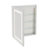 Forclover 24-in x 30-in Lighted LED Fog Free Surface/Recessed Mount Silver Mirrored Soft Close Medicine Cabinet with Outlet