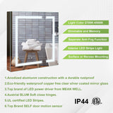 Forclover 30-in x 30-in Lighted LED Fog Free Surface/Recessed Mount Silver Mirrored Soft Close Medicine Cabinet with Outlet