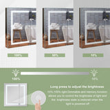 Forclover 30-in x 30-in Lighted LED Fog Free Surface/Recessed Mount Silver Mirrored Soft Close Medicine Cabinet with Outlet