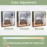 Forclover 30-in x 30-in Lighted LED Fog Free Surface/Recessed Mount Silver Mirrored Soft Close Medicine Cabinet with Outlet