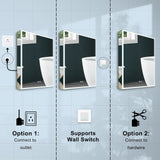 Forclover 20-in x 30-in Lighted LED Fog Free Surface/Recessed Mount Silver Mirrored Soft Close Medicine Cabinet with Outlet