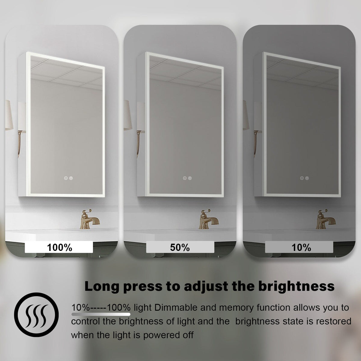 Forclover 20-in x 30-in Lighted LED Fog Free Surface/Recessed Mount Silver Mirrored Soft Close Medicine Cabinet with Outlet