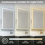 Forclover 20-in x 30-in Lighted LED Fog Free Surface/Recessed Mount Silver Mirrored Soft Close Medicine Cabinet with Outlet