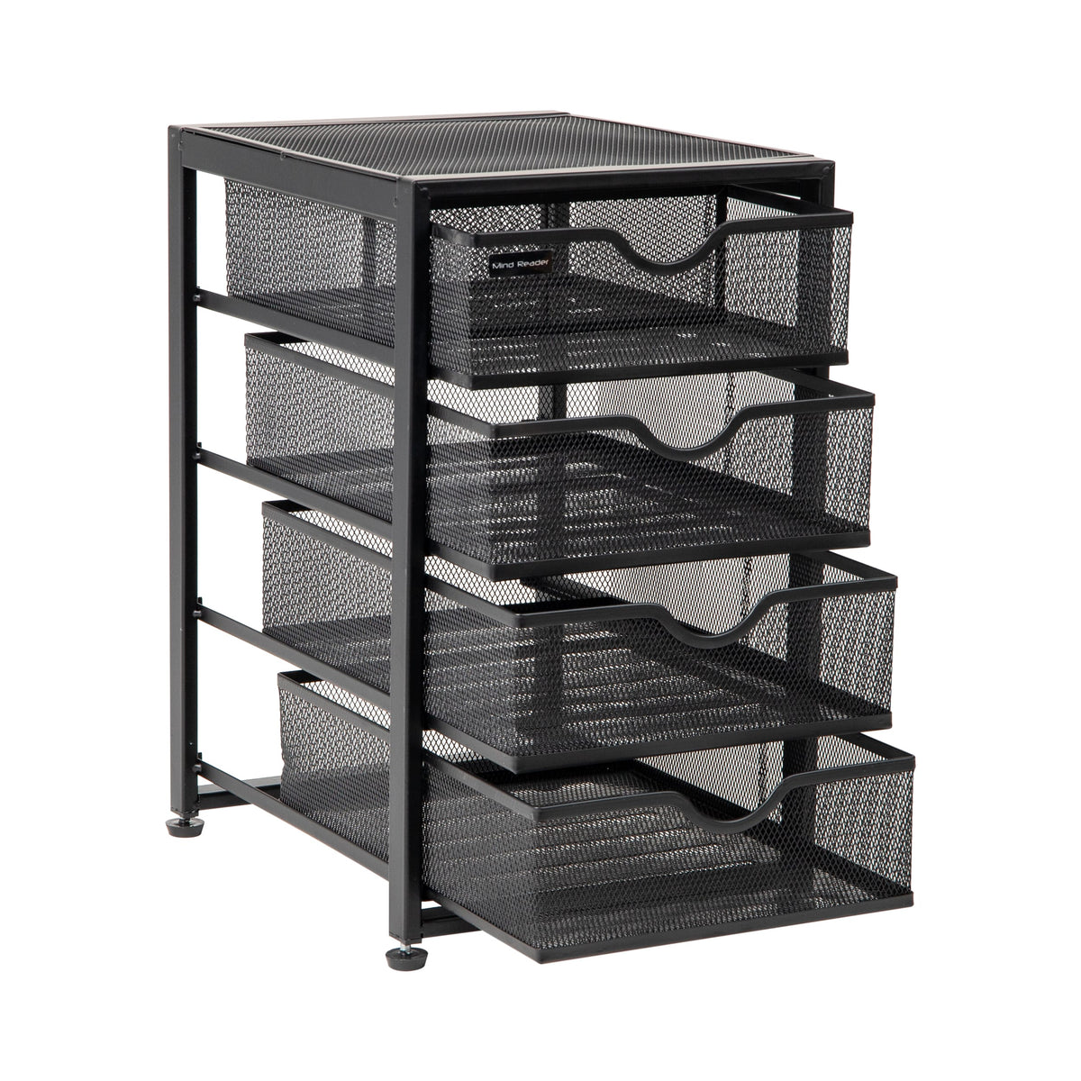 Mind Reader Black 4-Drawer 12.3-in File Cabinet