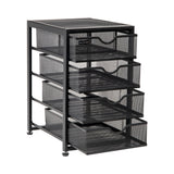 Mind Reader Black 4-Drawer 12.3-in File Cabinet