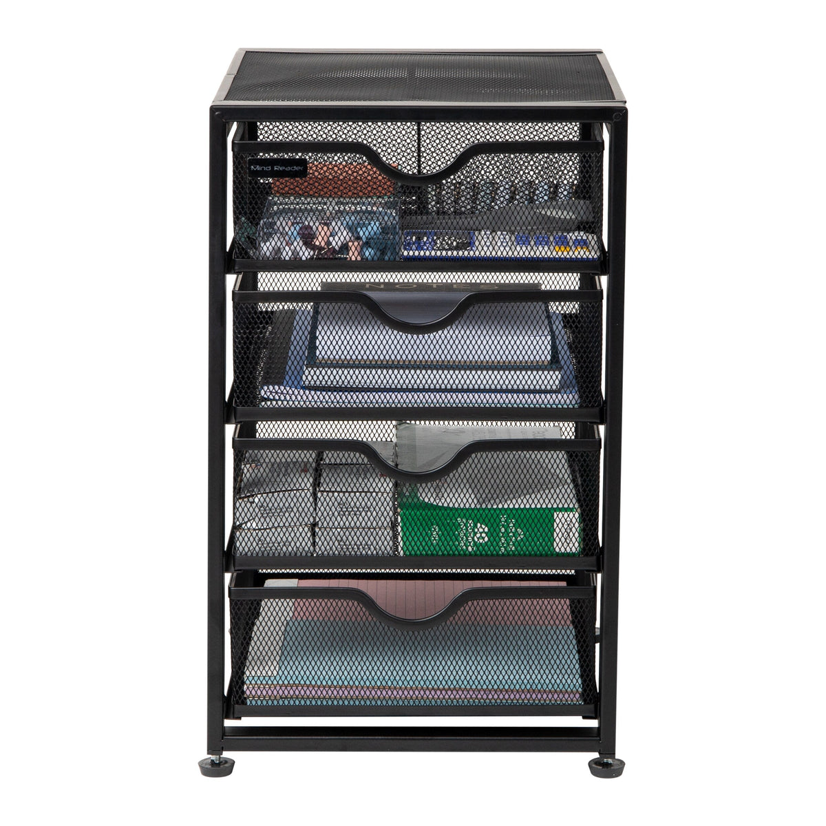 Mind Reader Black 4-Drawer 12.3-in File Cabinet