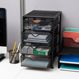 Mind Reader Black 4-Drawer 12.3-in File Cabinet