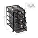Mind Reader Black 4-Drawer 12.3-in File Cabinet