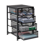 Mind Reader Black 4-Drawer 12.3-in File Cabinet