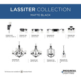 Progress Lighting Lassiter 9-Light Matte Black Traditional Chandelier