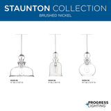 Progress Lighting Staunton 3-Light Antique Bronze Bohemian/Global Tinted Glass Globe Small Hanging Pendant Light