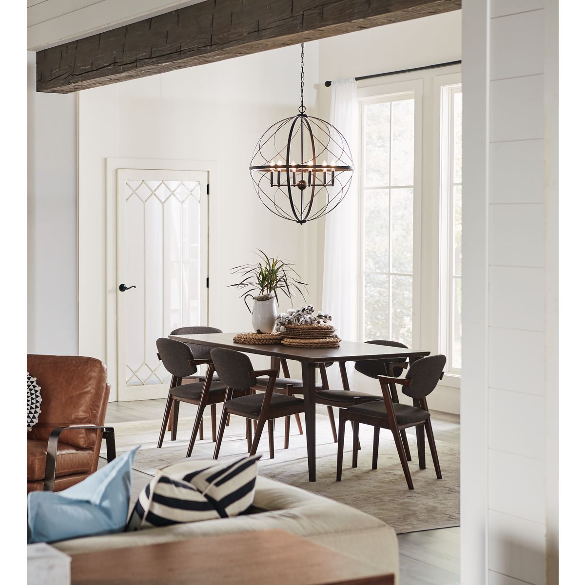 Progress Lighting Brandywine 6-Light Antique Bronze Transitional Globe Large Hanging Pendant Light