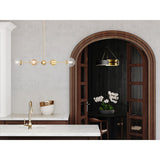Progress Lighting Lowery 5-Light Black with Distressed Gold Accents Modern/Contemporary Drum Large Hanging Pendant Light