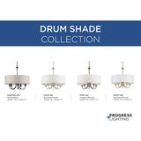 Progress Lighting Drum Shade 5-Light Matte Black Farmhouse Chandelier