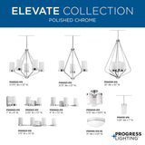 Progress Lighting Elevate 4-Light Polished Chrome Modern/Contemporary Etched Glass Geometric Medium Hanging Pendant Light