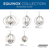 Progress Lighting Equinox 4-Light Polished Nickel Coastal Globe Medium Hanging Pendant Light