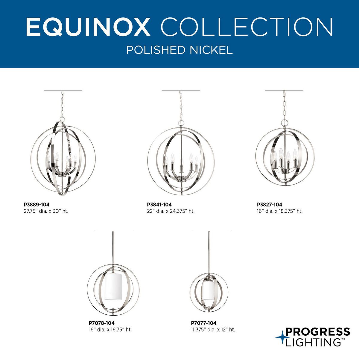 Progress Lighting Equinox 5-Light Gray Transitional Chandelier