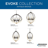 Progress Lighting Evoke 6-Light Polished Nickel Transitional Chandelier