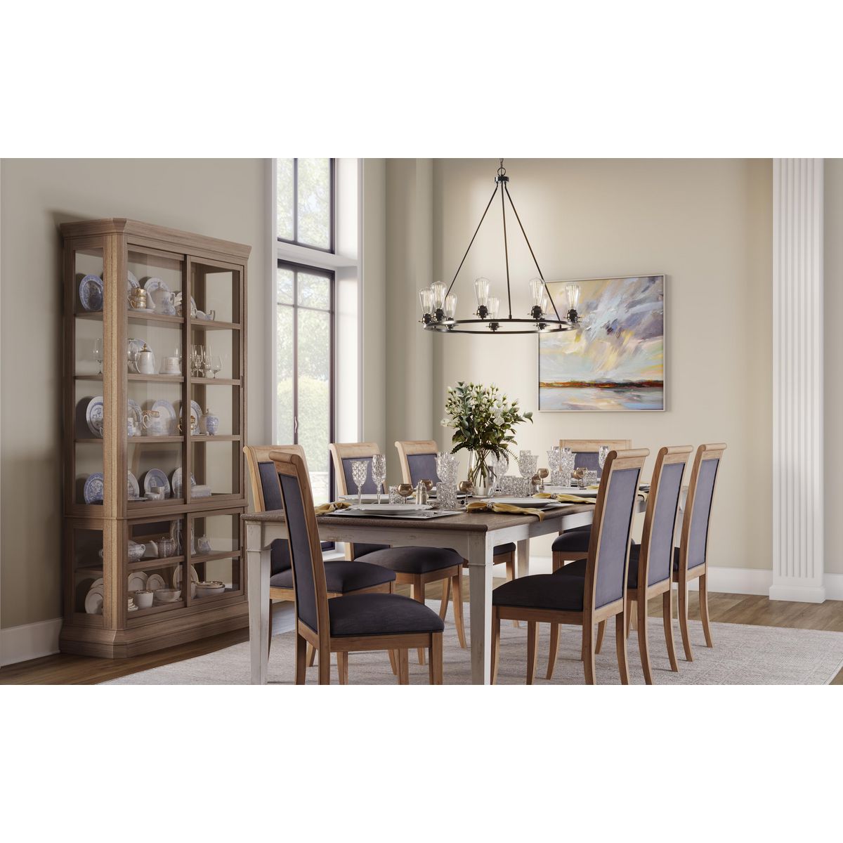 Progress Lighting Debut 9-Light Gray Farmhouse Chandelier