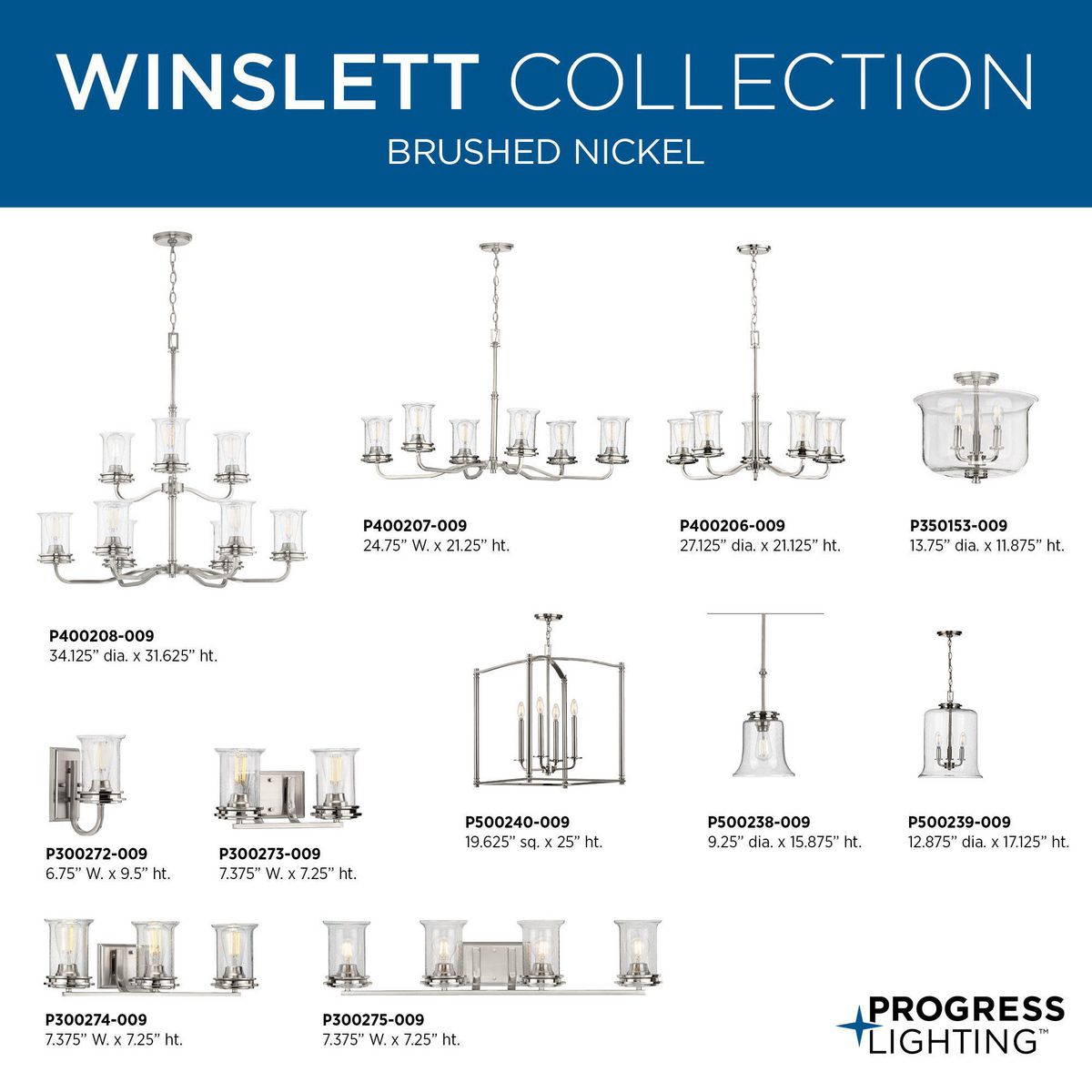 Progress Lighting Winslett 3-Light Matte Black Coastal Seeded Glass Cylinder Medium Hanging Pendant Light