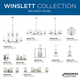 Progress Lighting Winslett 3-Light Matte Black Coastal Seeded Glass Cylinder Medium Hanging Pendant Light