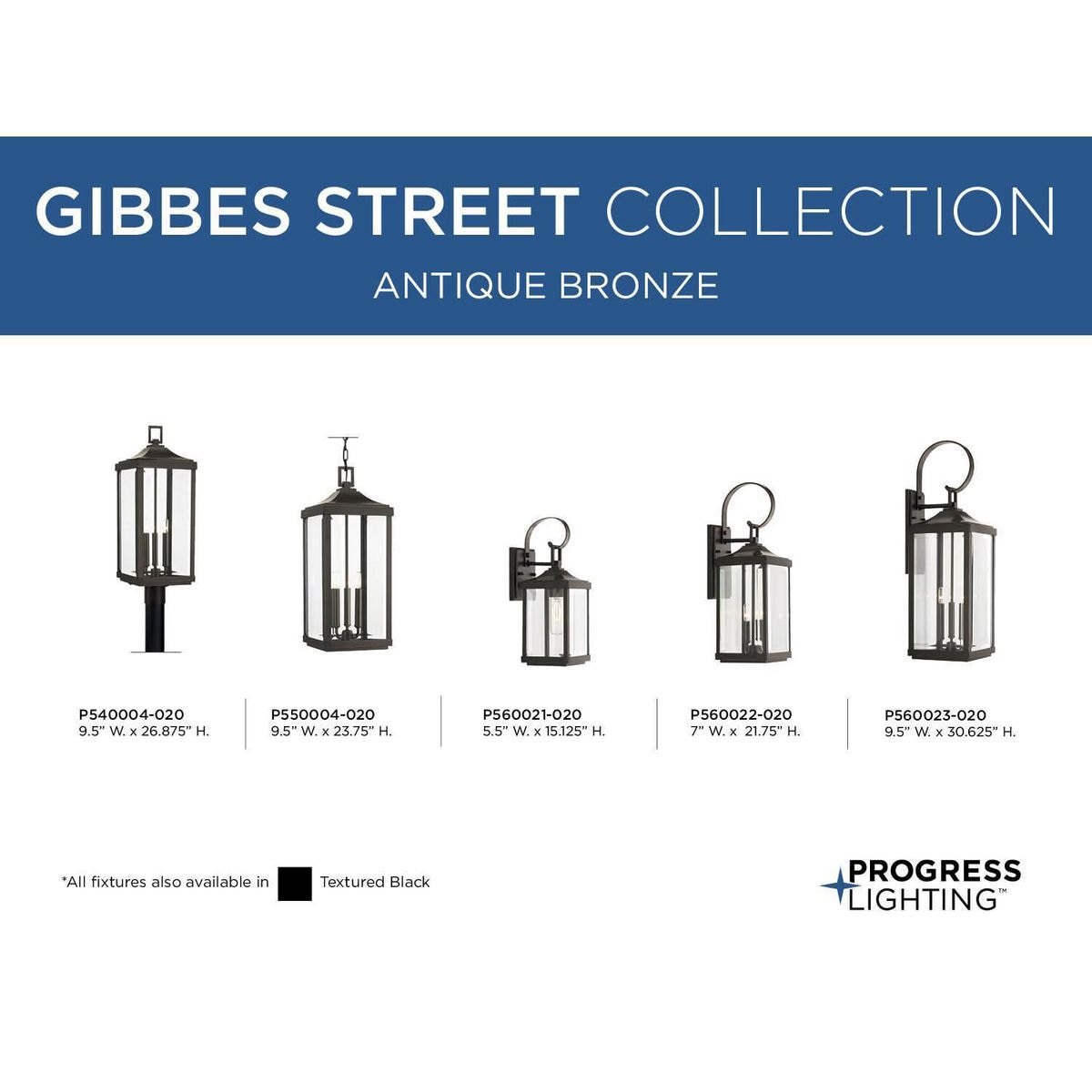 Progress Lighting Gibbes Street 3-Light Black Traditional Clear Glass Lantern Mini Outdoor Hanging Pendant Light