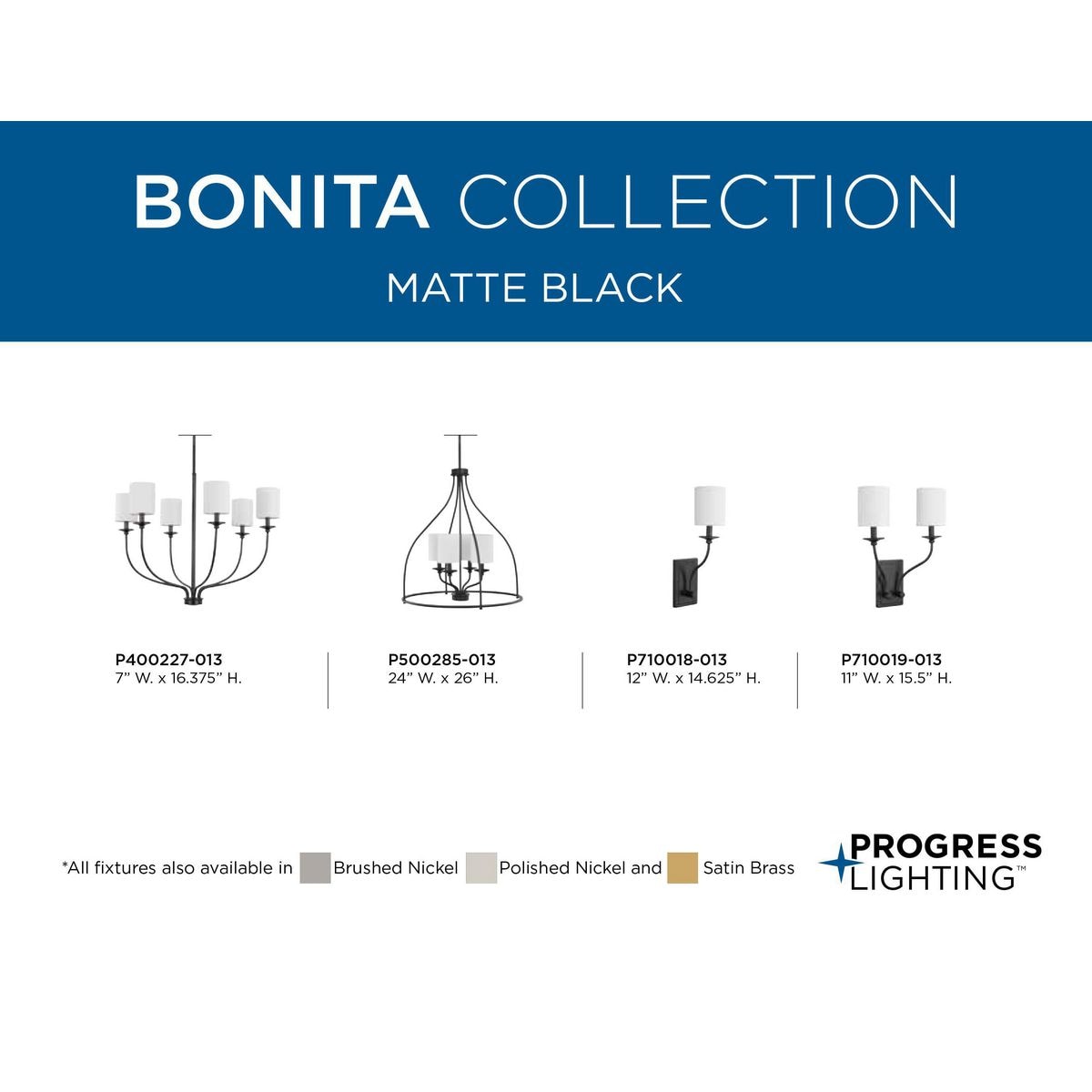 Progress Lighting Bonita 6-Light Brushed Nickel Transitional Chandelier