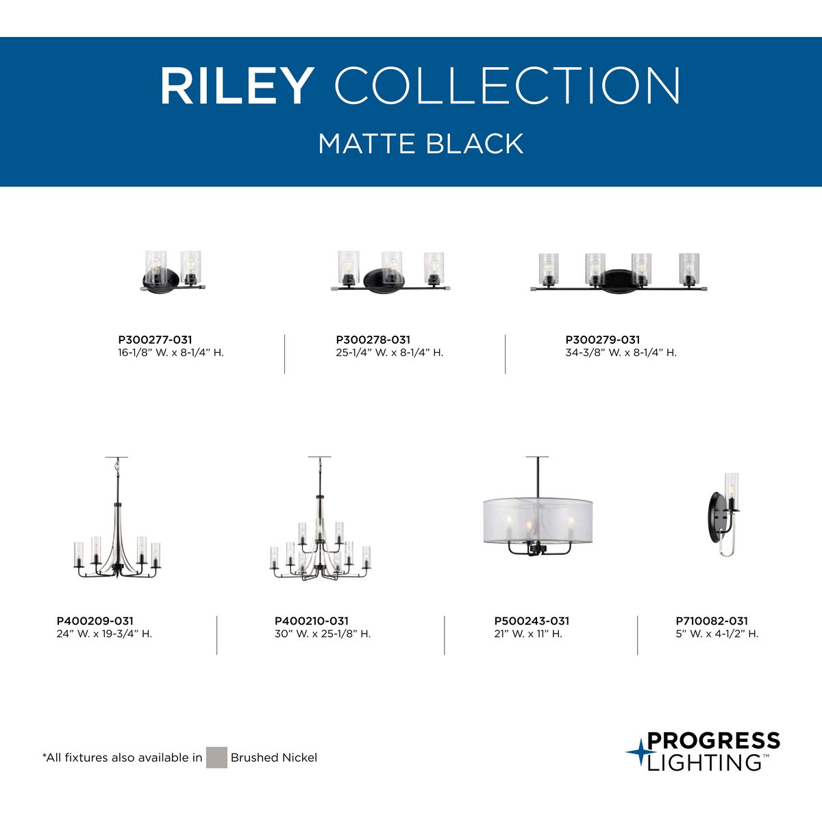 Progress Lighting Riley 5-Light Matte Black Traditional Chandelier