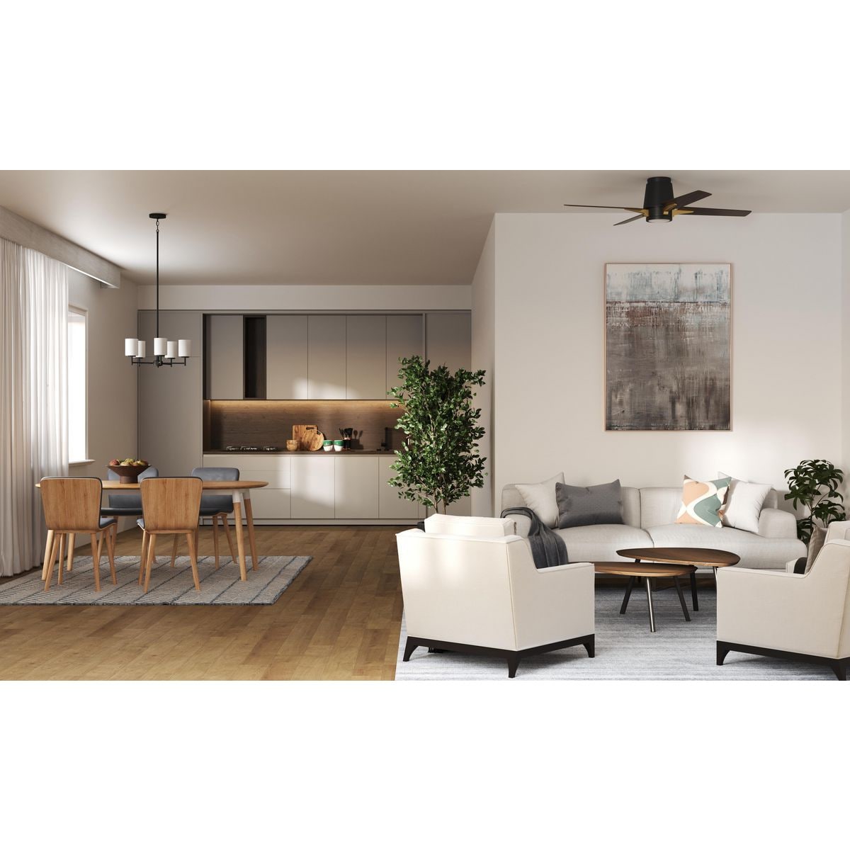 Progress Lighting Replay 5-Light Black Modern/Contemporary Chandelier