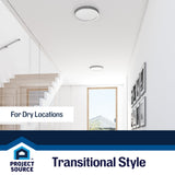 Project Source 2-Pack 10-in Brushed Nickel Transitional Flush Mount Light ENERGY STAR