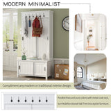 Runesay Hall Tree Farmhouse 35.4-in White Composite Hall Tree