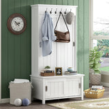 Runesay Hall Tree Farmhouse 35.4-in White Composite Hall Tree