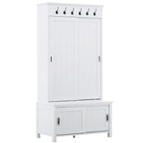 Runesay Hall Tree Farmhouse 35.4-in White Composite Hall Tree