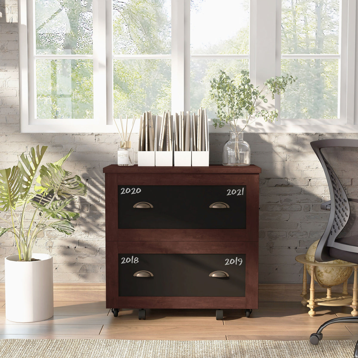Furniture of America Craigmont Vintage Walnut 2-Drawer 31.5-in File Cabinet