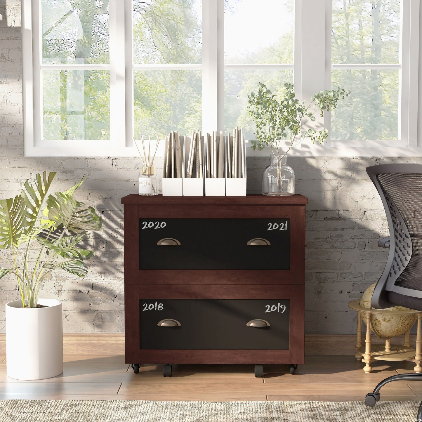 Furniture of America Craigmont Vintage Walnut 2-Drawer 31.5-in File Cabinet