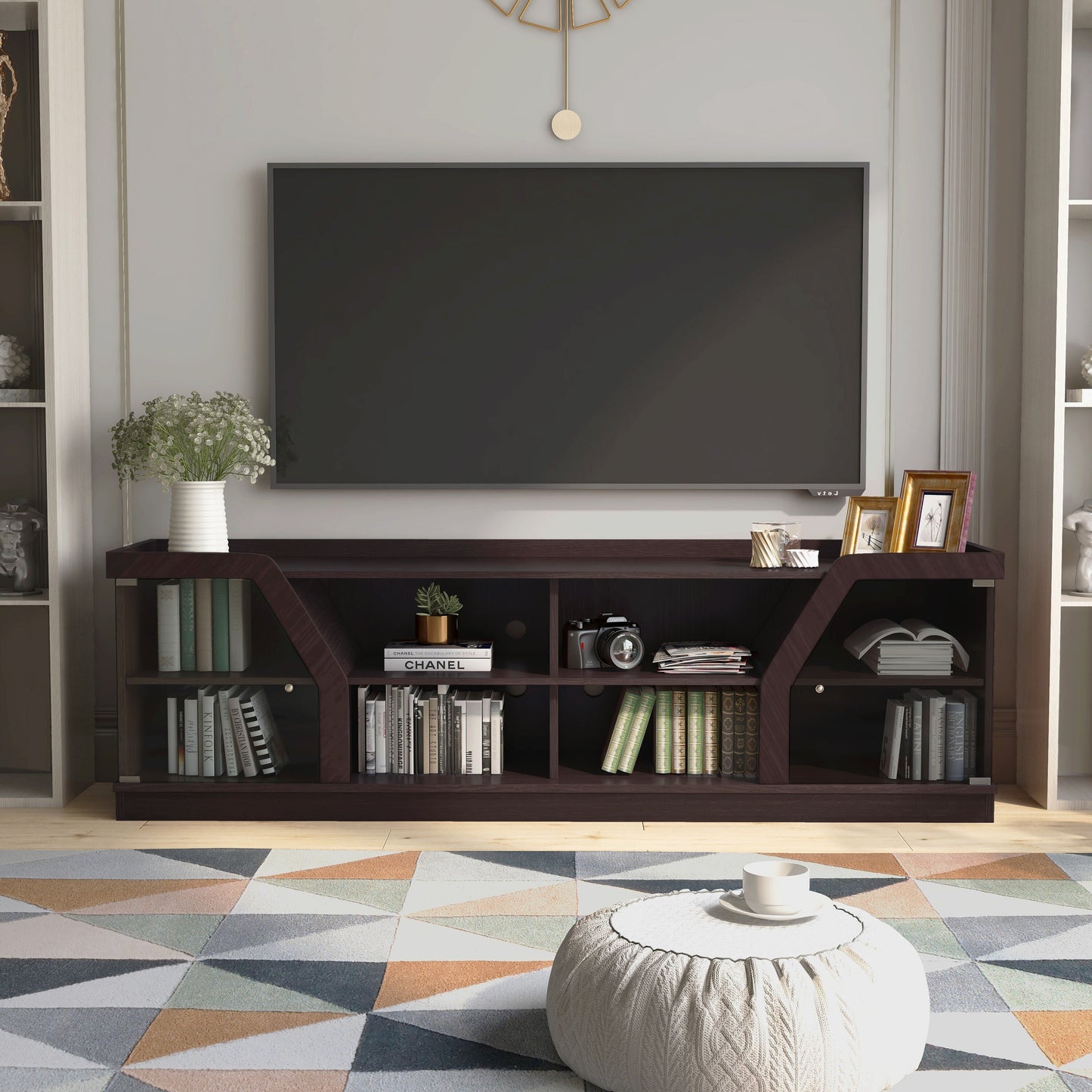 Furniture of America Salcio Modern/Contemporary Espresso Tv Cabinet (Accommodates TVs up to 80-in)