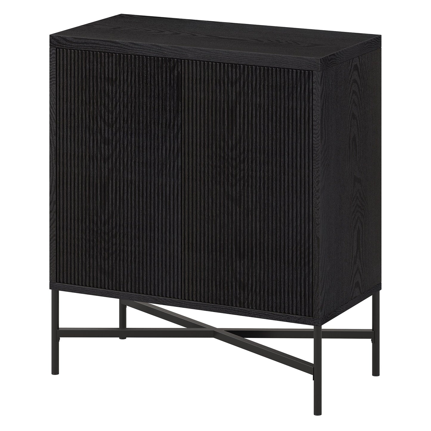 Hailey Home Brighton Black Grain 2-Shelf Office Cabinet