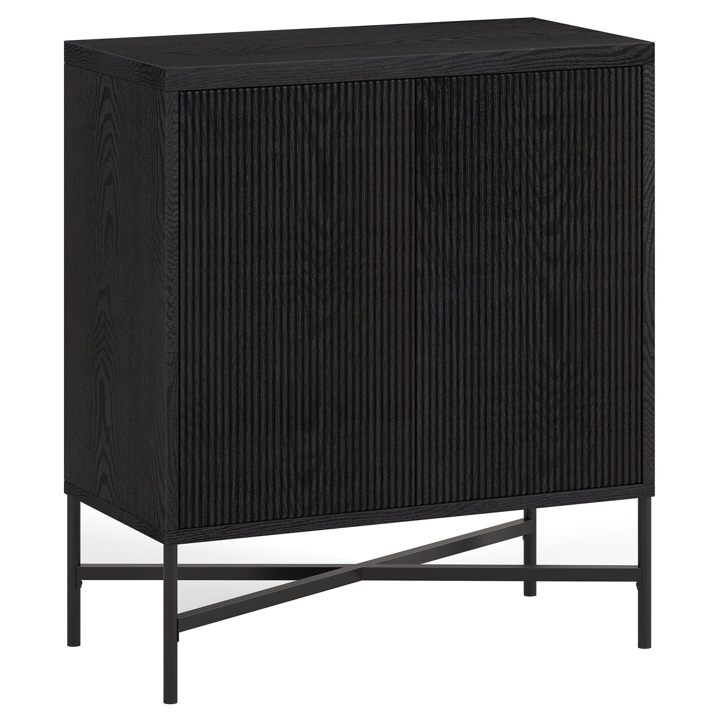 Hailey Home Brighton Black Grain 2-Shelf Office Cabinet