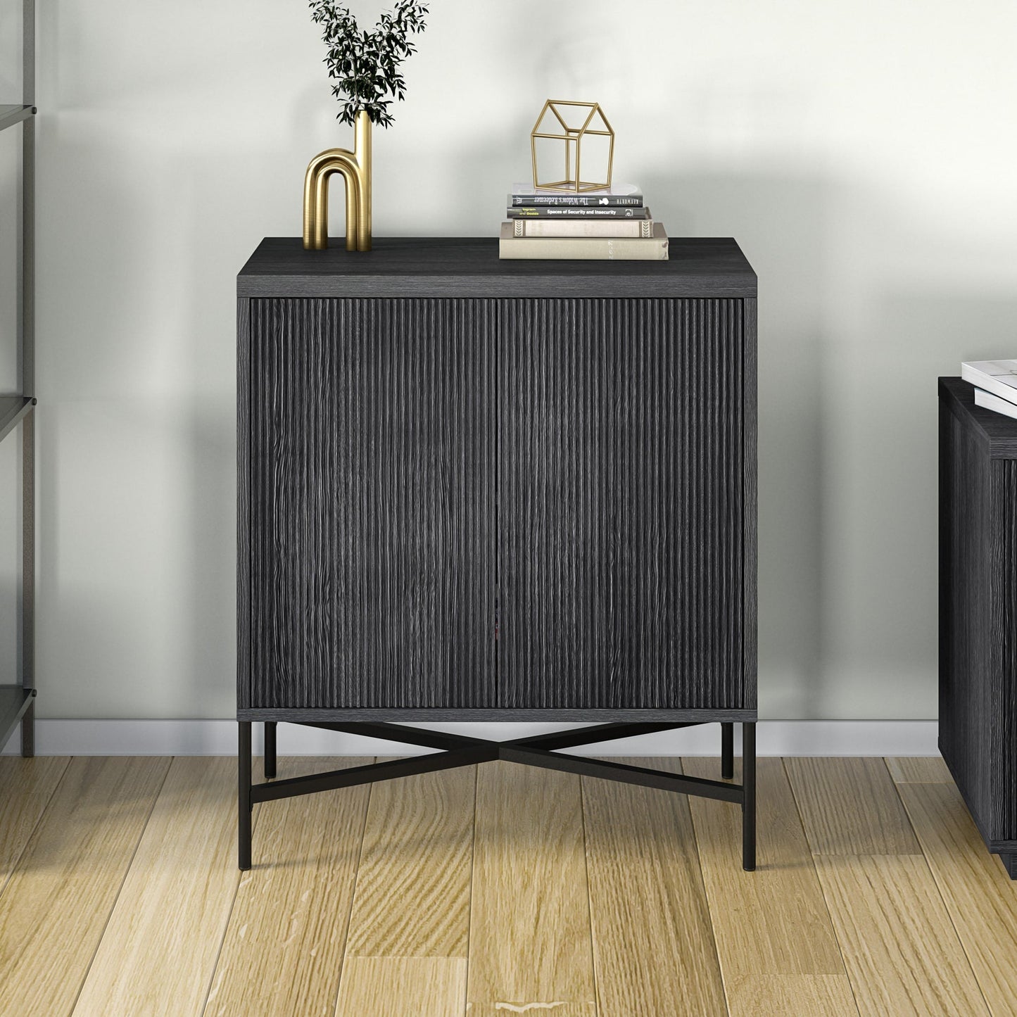 Hailey Home Brighton Charcoal Gray 2-Shelf Office Cabinet