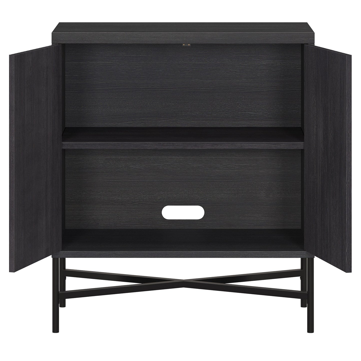 Hailey Home Brighton Charcoal Gray 2-Shelf Office Cabinet