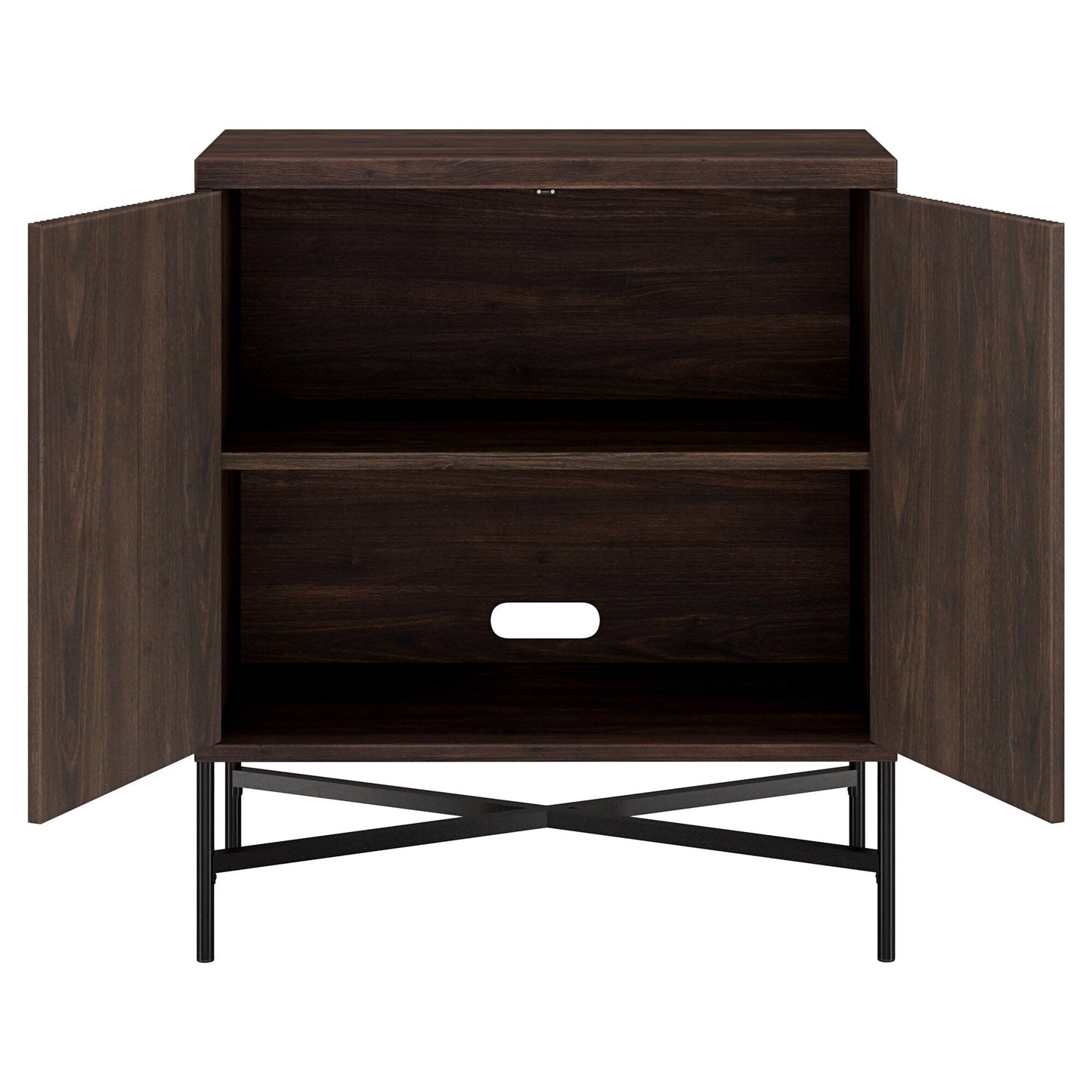 Hailey Home Brighton Alder Brown 2-Shelf Office Cabinet