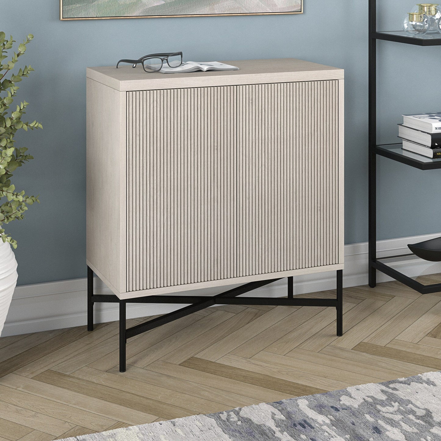 Hailey Home Brighton Alder White 2-Shelf Office Cabinet