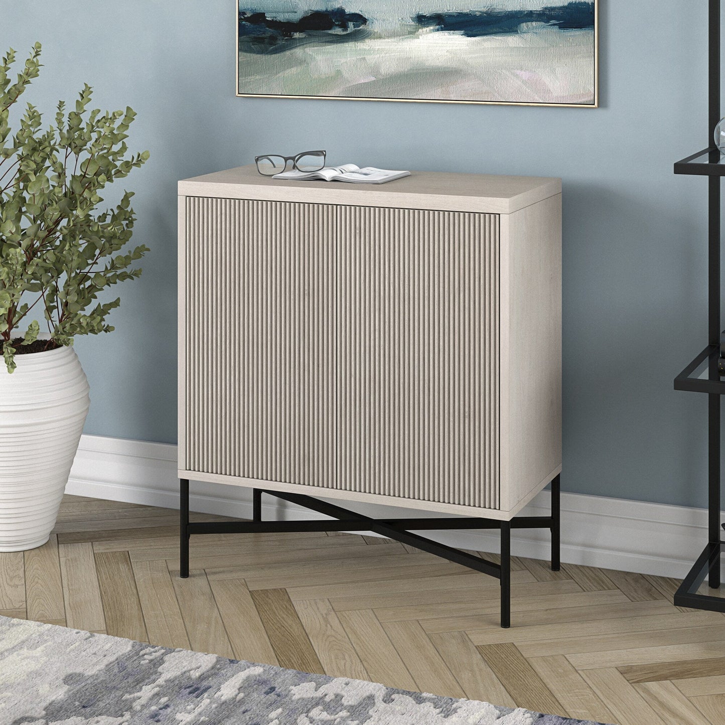 Hailey Home Brighton Alder White 2-Shelf Office Cabinet