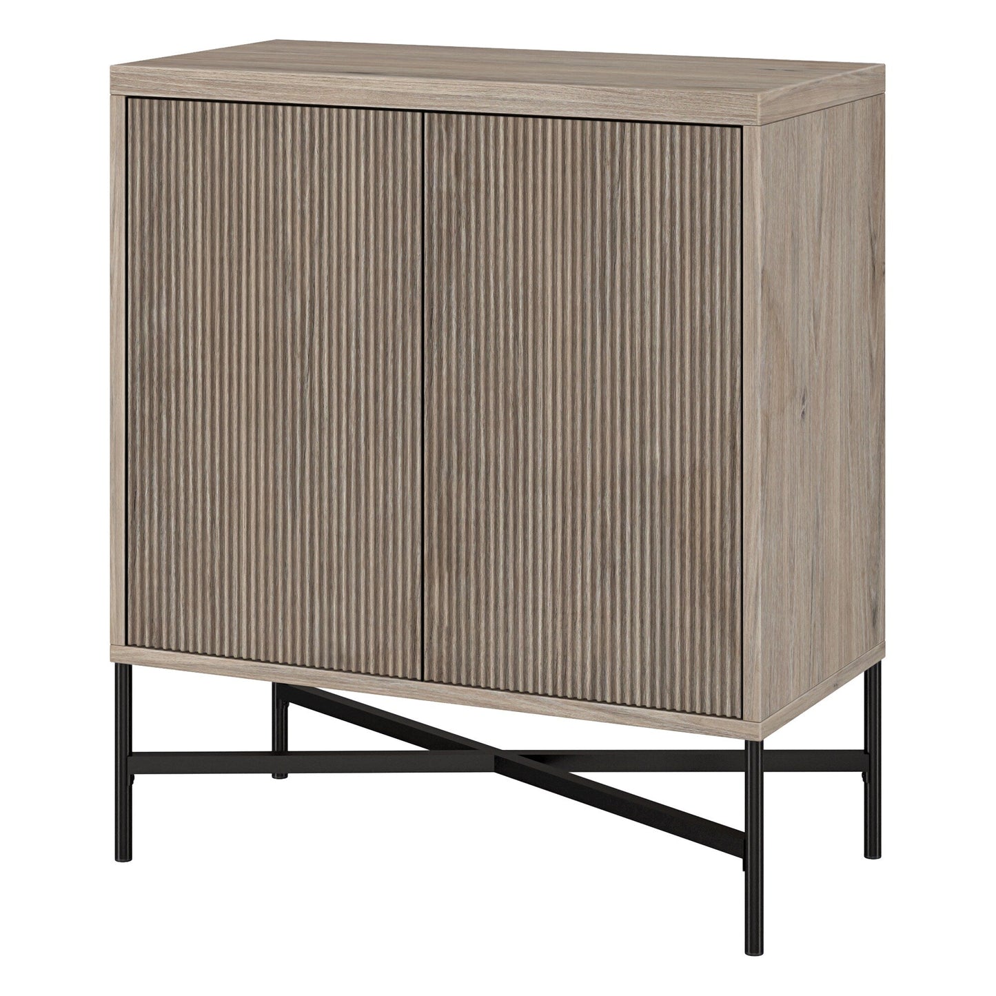 Hailey Home Brighton Antiqued Gray Oak 2-Shelf Office Cabinet