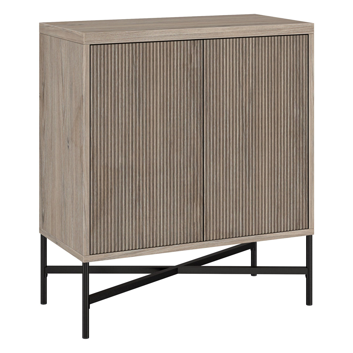Hailey Home Brighton Antiqued Gray Oak 2-Shelf Office Cabinet