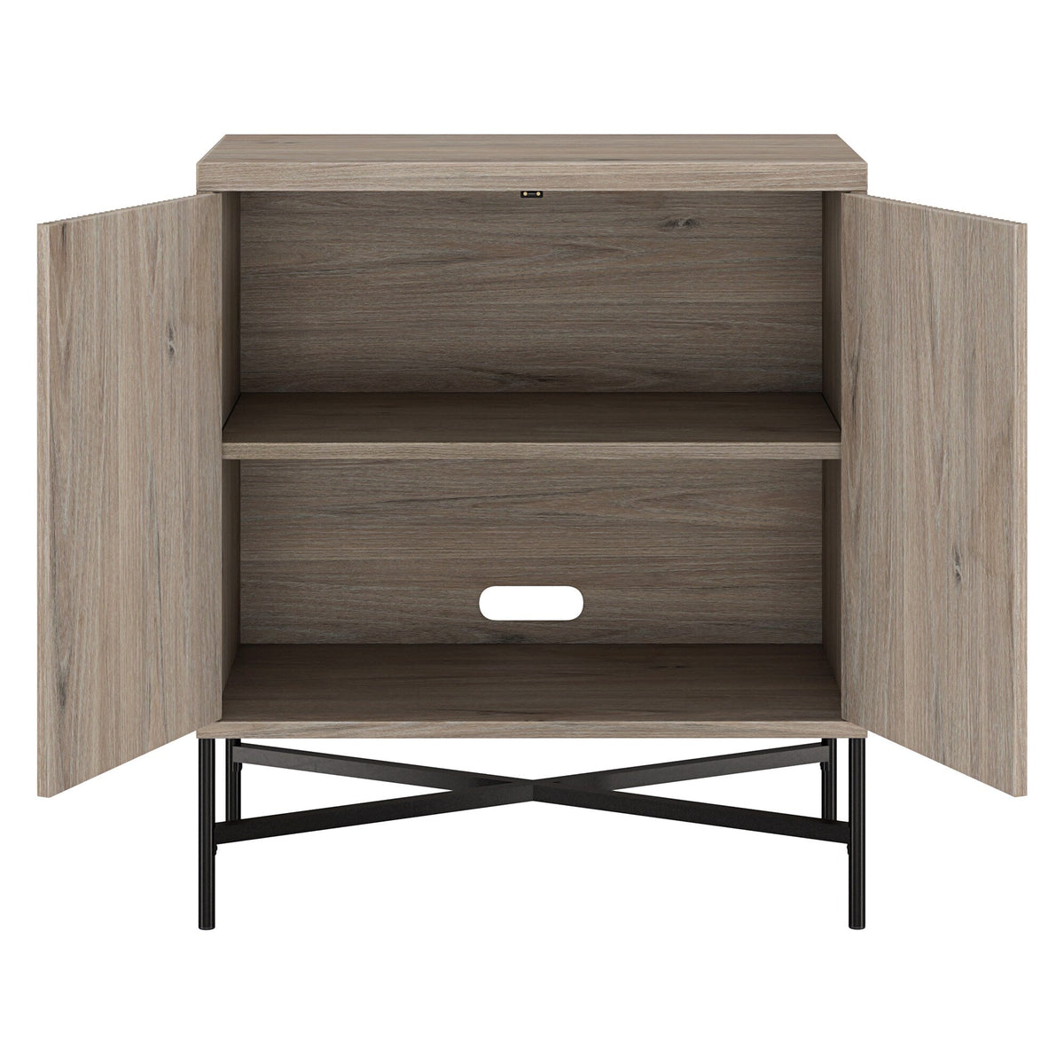 Hailey Home Brighton Antiqued Gray Oak 2-Shelf Office Cabinet