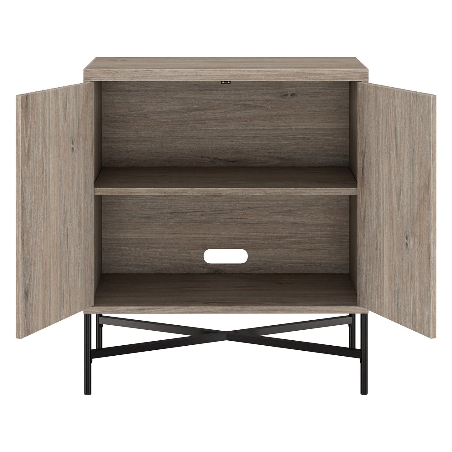 Hailey Home Brighton Antiqued Gray Oak 2-Shelf Office Cabinet
