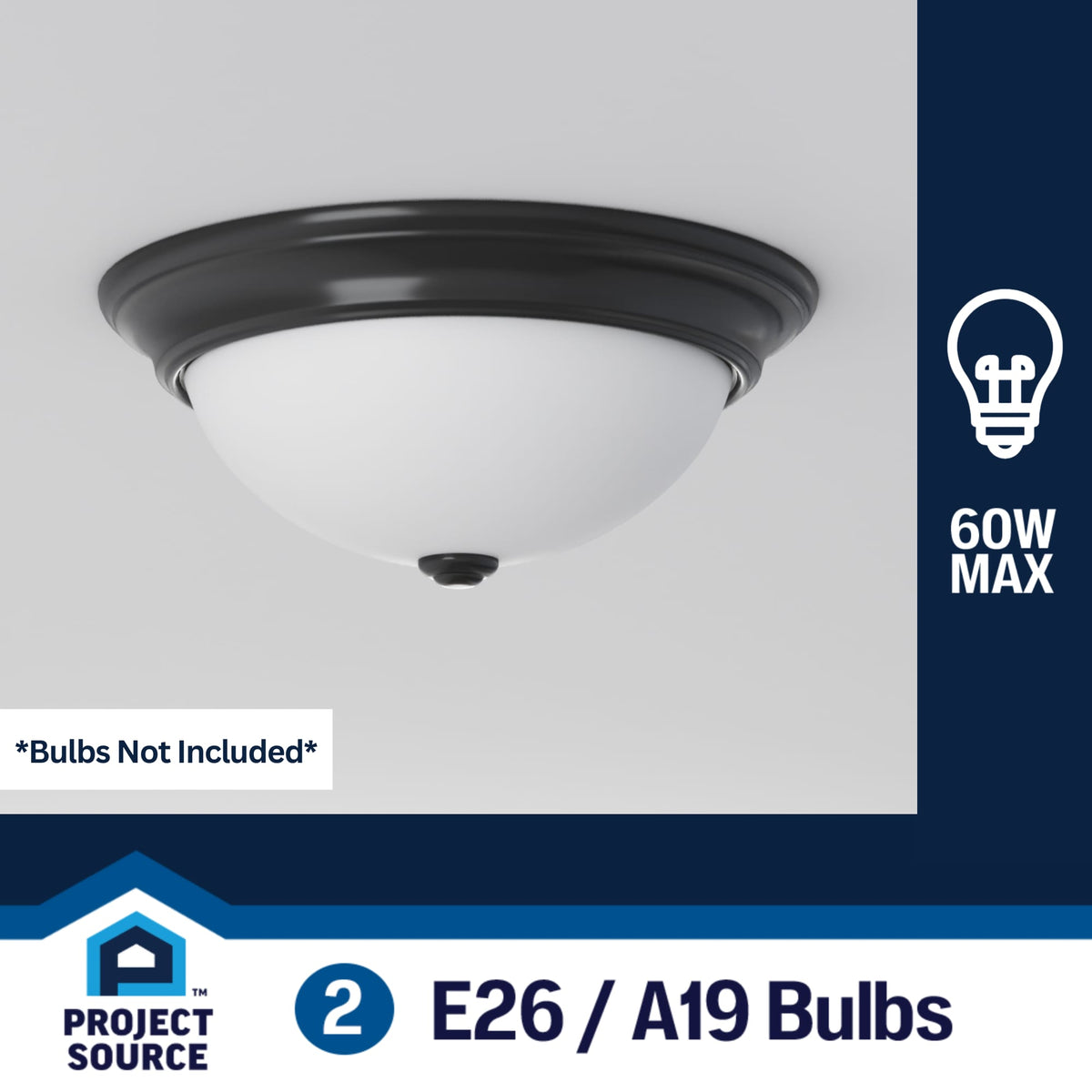 Project Source 2-Pack 13-in Bronze Modern/Contemporary Flush Mount Light